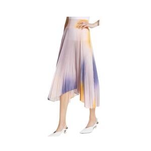 A.L.C. Pleated Midi Skirt in Purple and Yellow